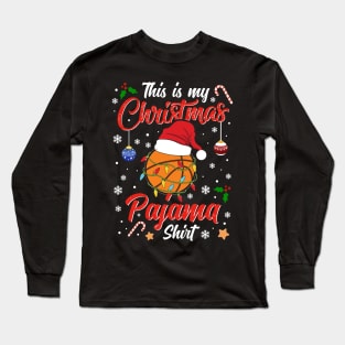 Funny Costume Family Basketball This is my Christmas Pajamas Long Sleeve T-Shirt